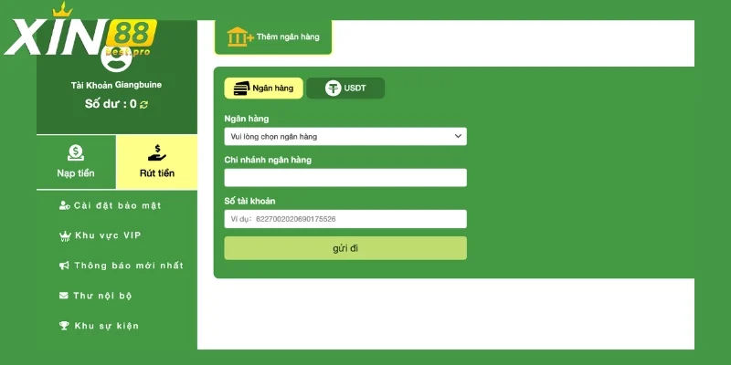 Bạn cần thêm ngân hàng thụ hưởng có tên chính chủ vào